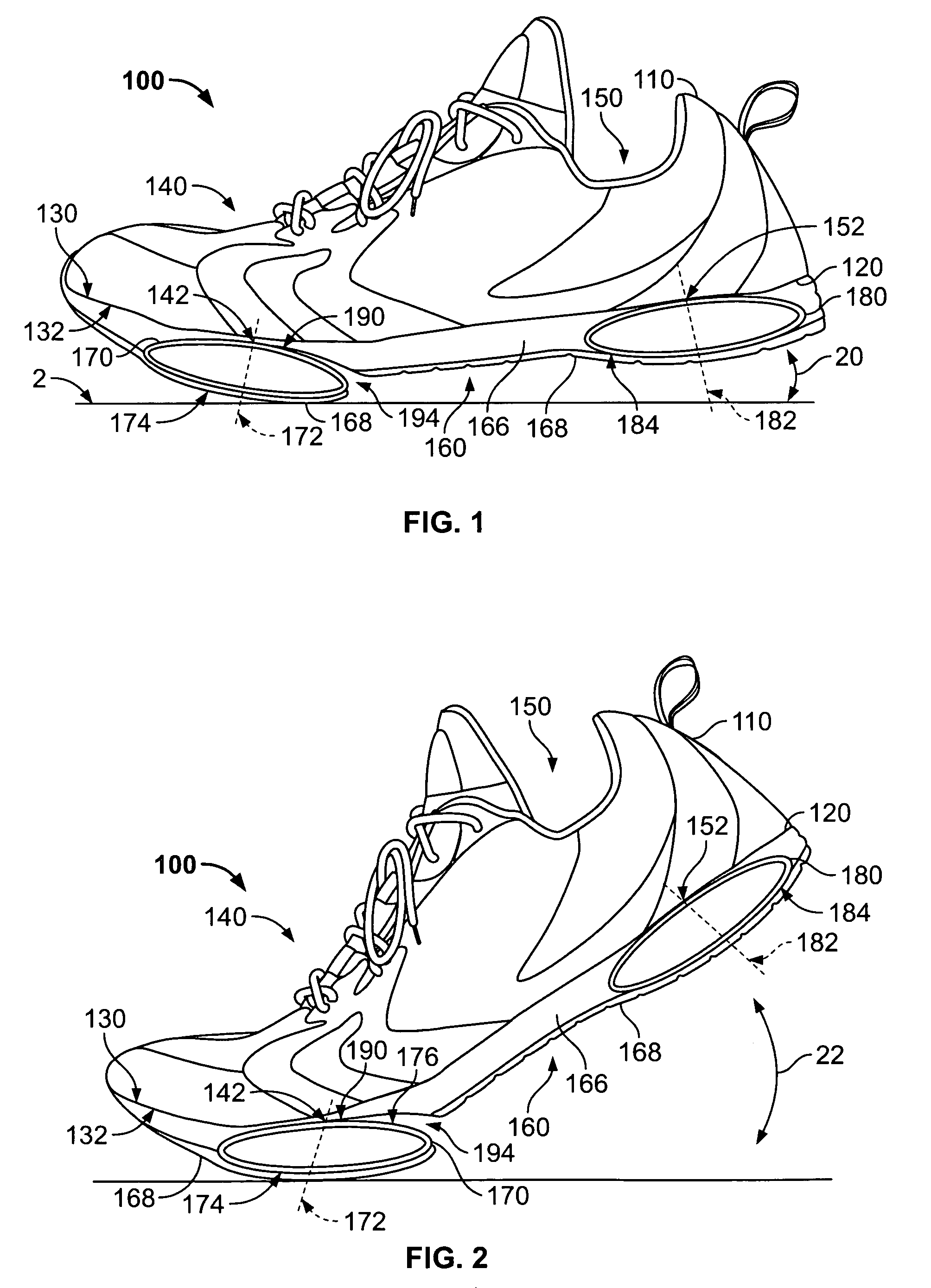 Shoe apparatus with improved efficiency