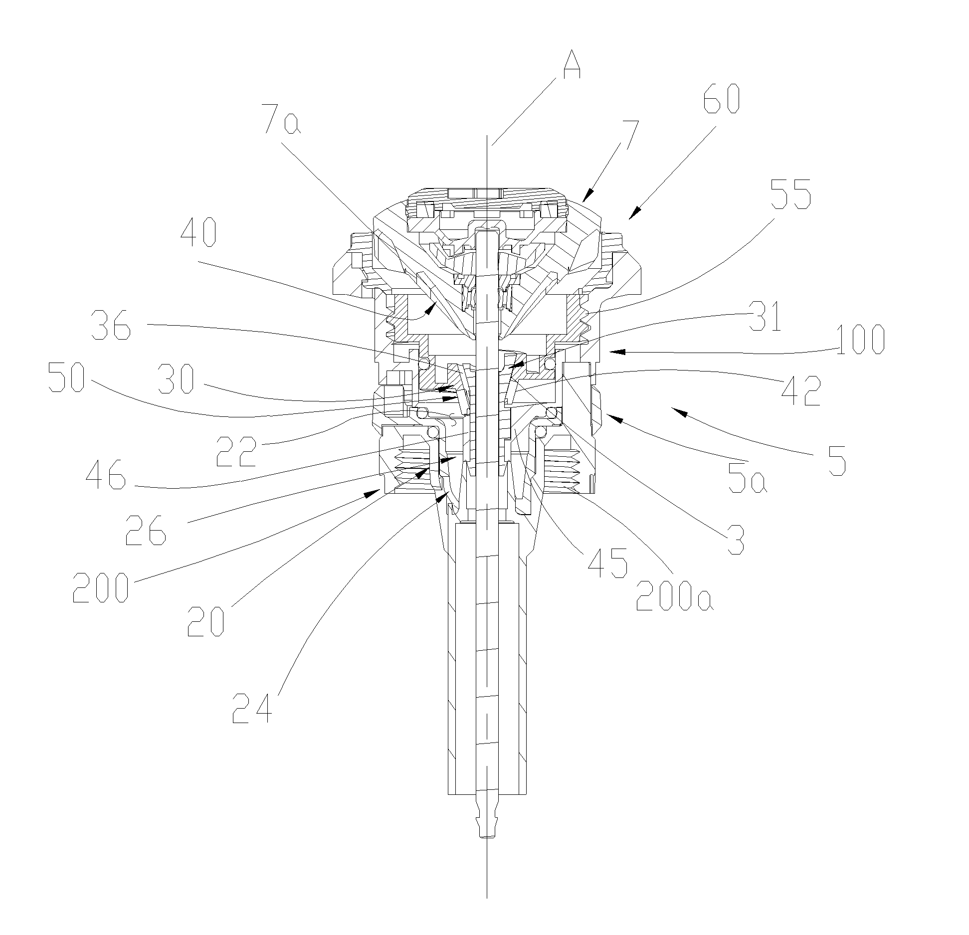 Adjustable arc of coverage cone nozzle rotary stream sprinkler