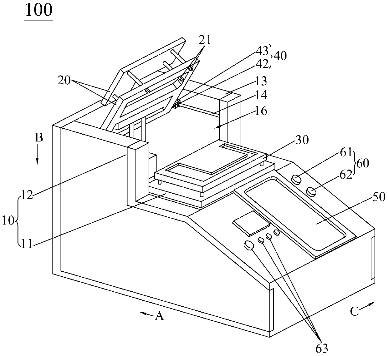 Translational flip type test fixture