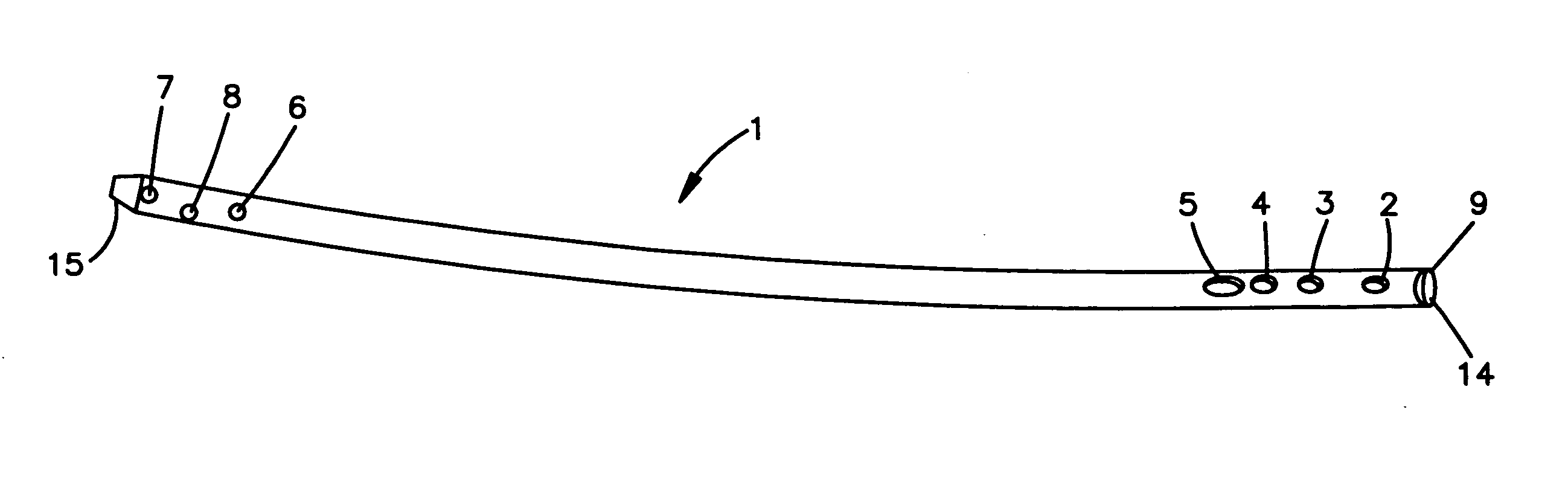 Intramedullary pin for insertion into the medullary space of a femur