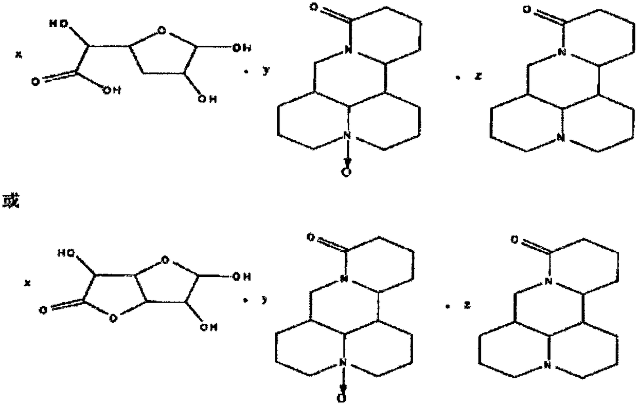 Preparation method and application of compound salt formed by glucuronic acid or glucurolactone and sophocarpidine and/or oxymatrine