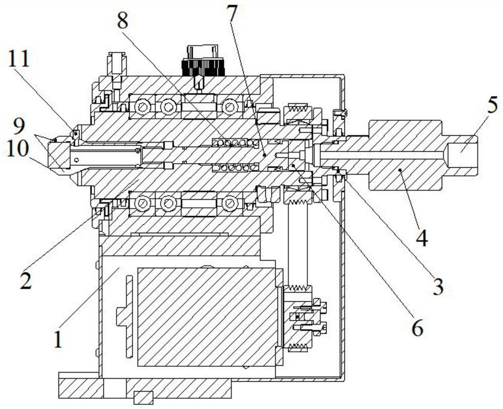 Rotary part pneumatic tensioning device with shaft positioning function