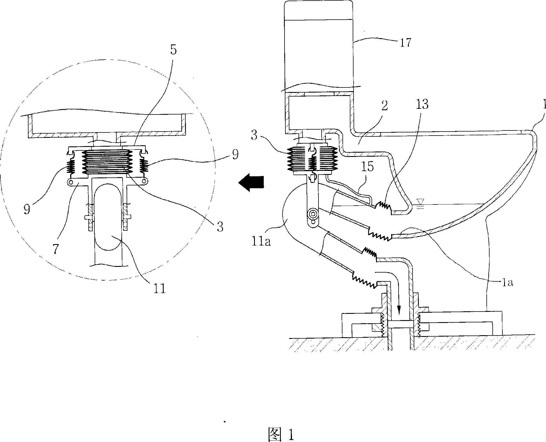 Excretion exhaust apparatus of water closet