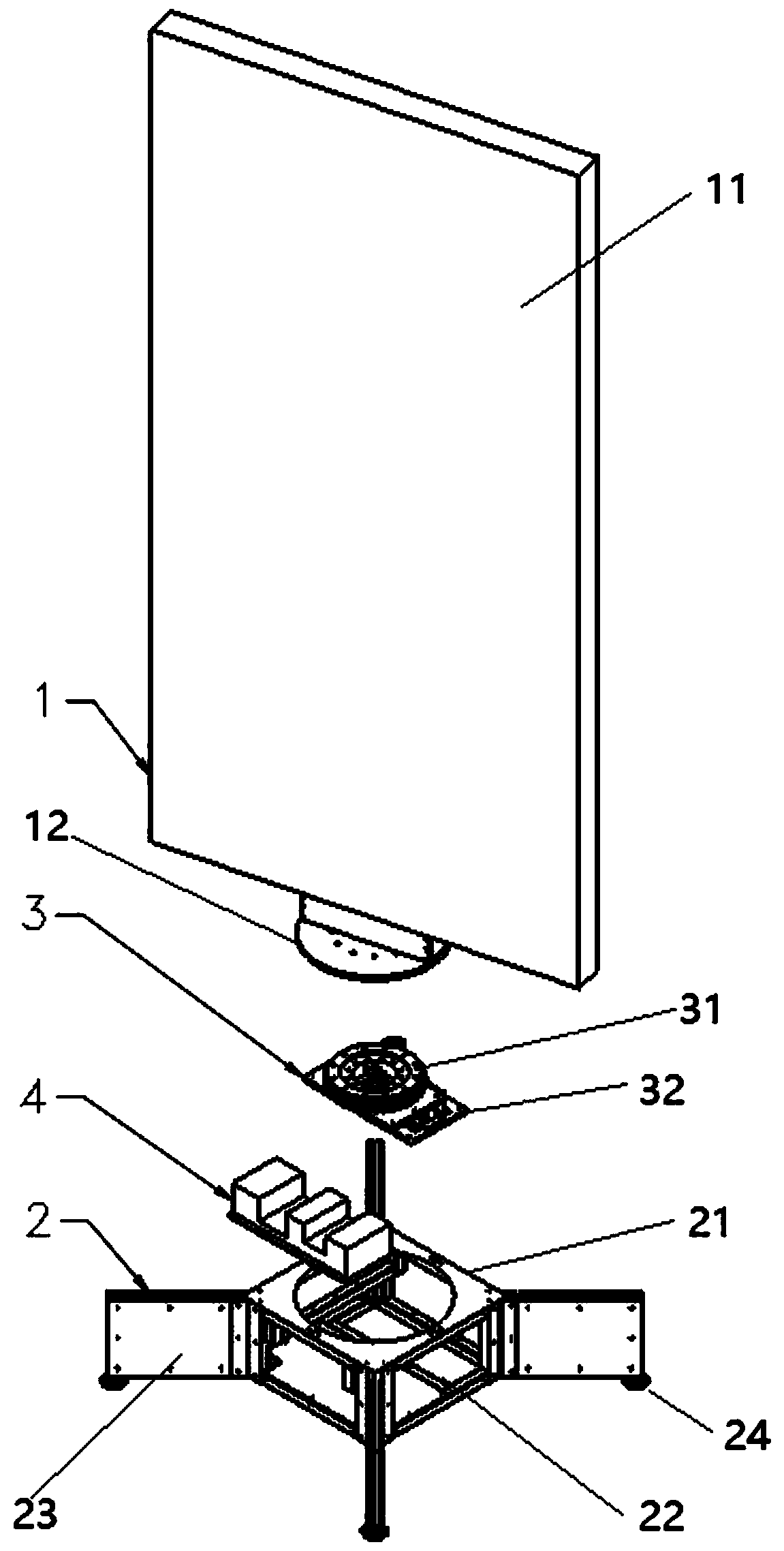 LED heavy-load screen device realizing automatic rotation