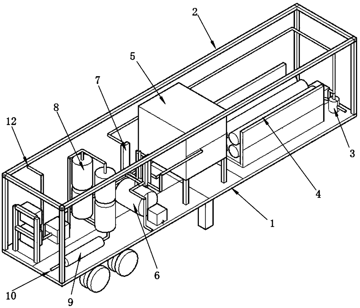 Vehicle-mounted mobile volatile organic compound waste gas treatment device, system and method