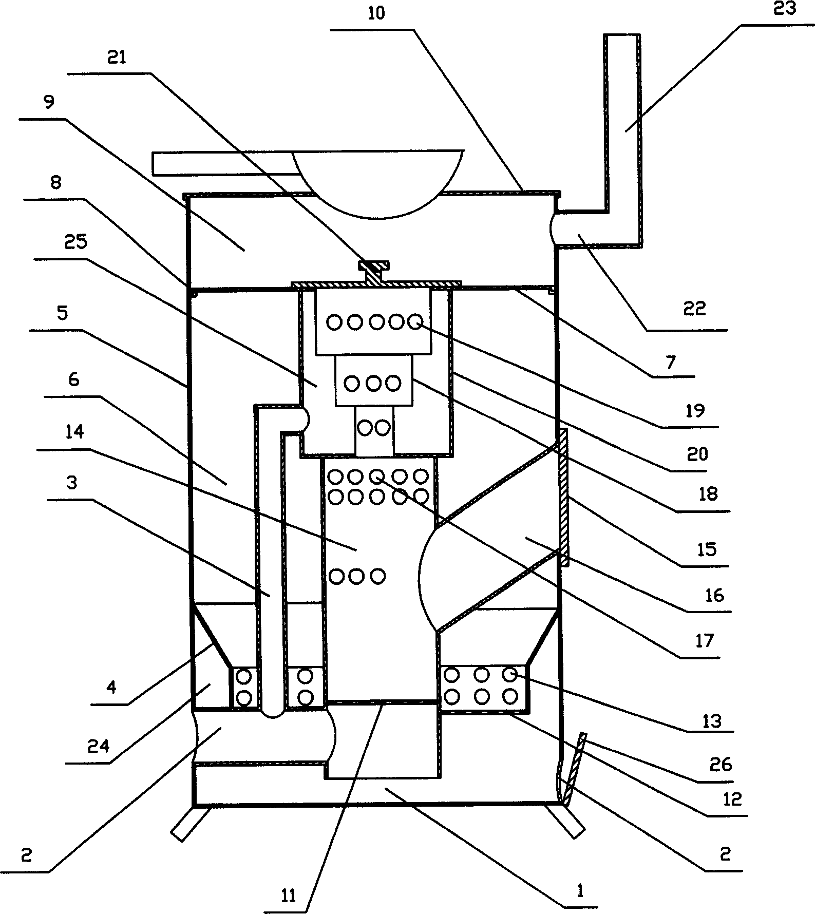 Integral compound gasification stove