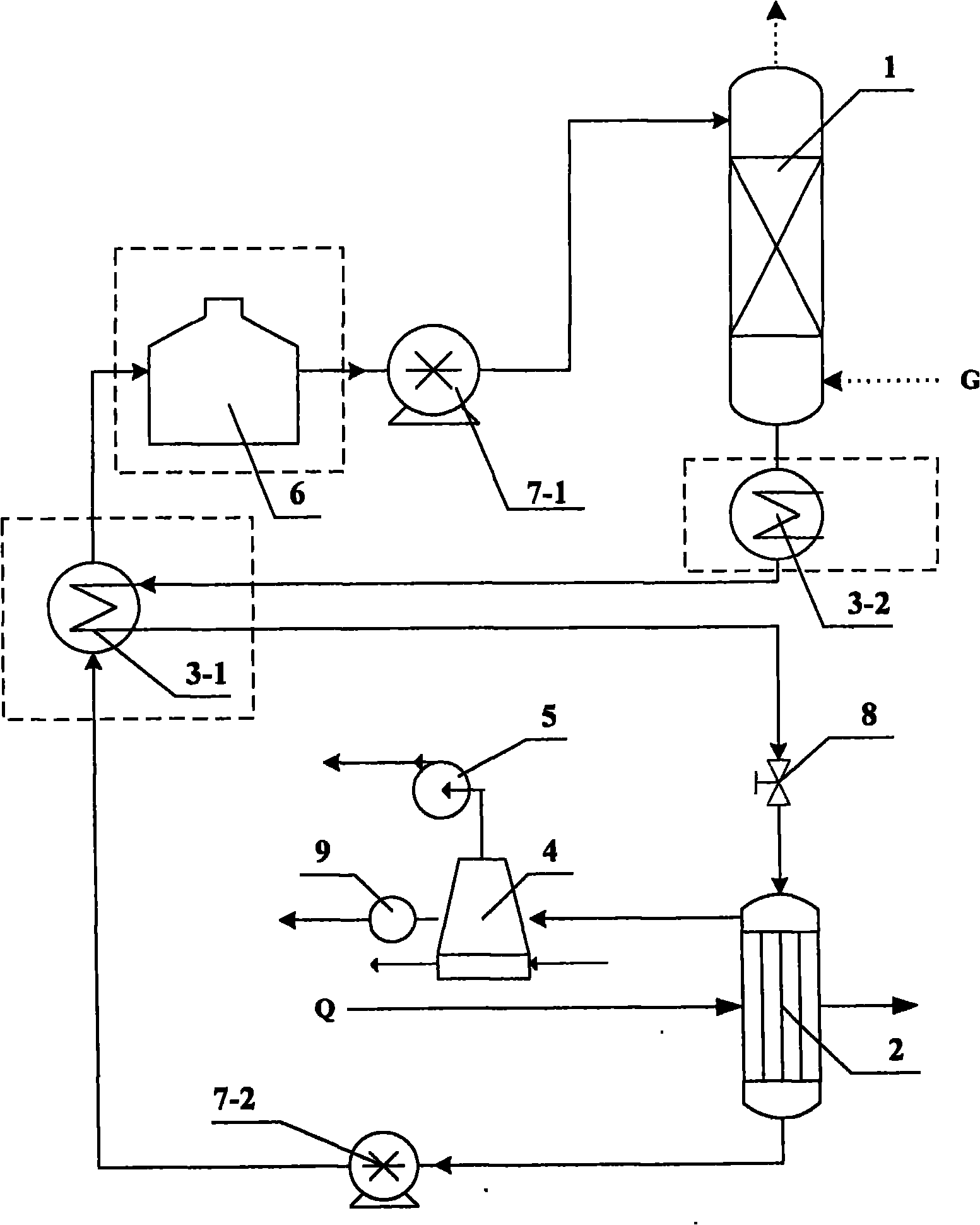 Method for simultaneously recovering water and latent heat in high-humidity flue gas and heat pump device