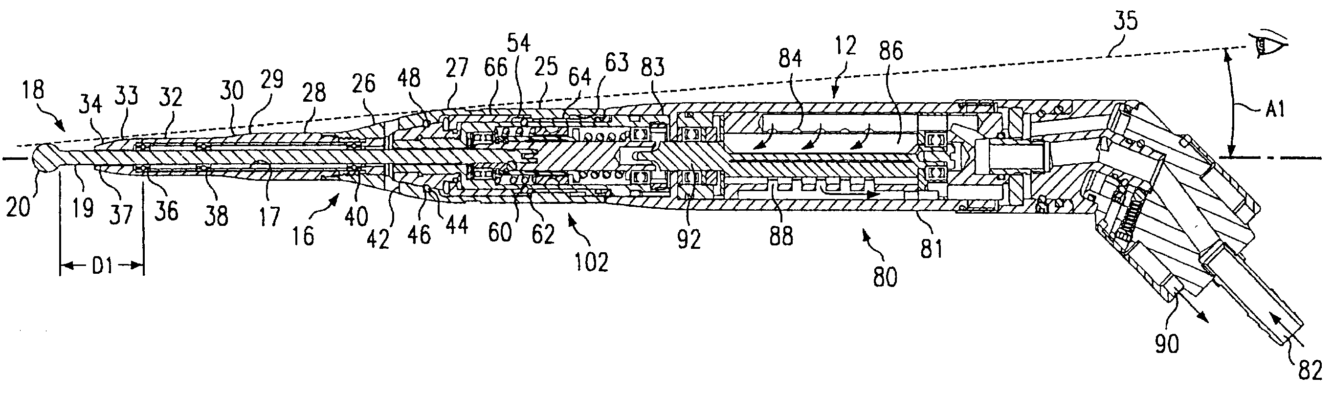 Surgical instrument with rotary cutting member and quick release coupling arrangement