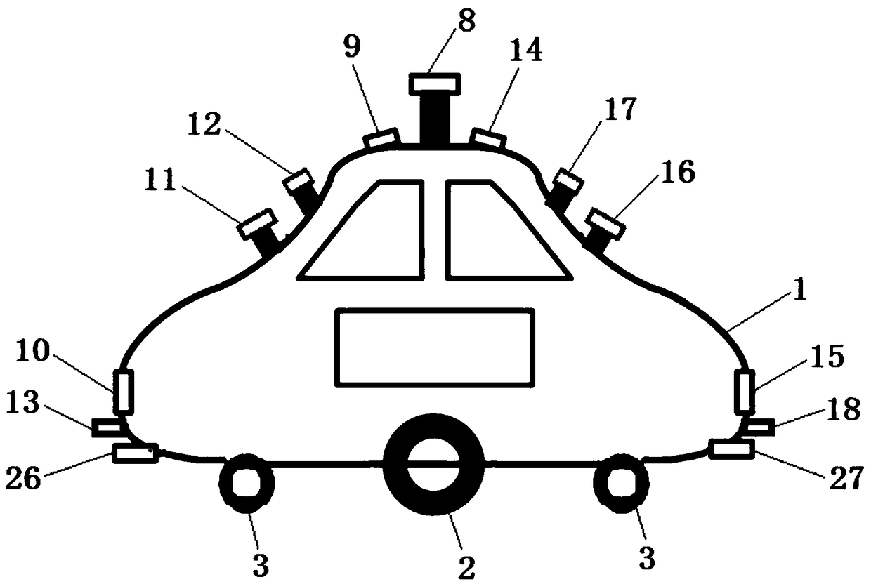 Two-wheel-driving type low-speed all-weather unmanned cruiser system