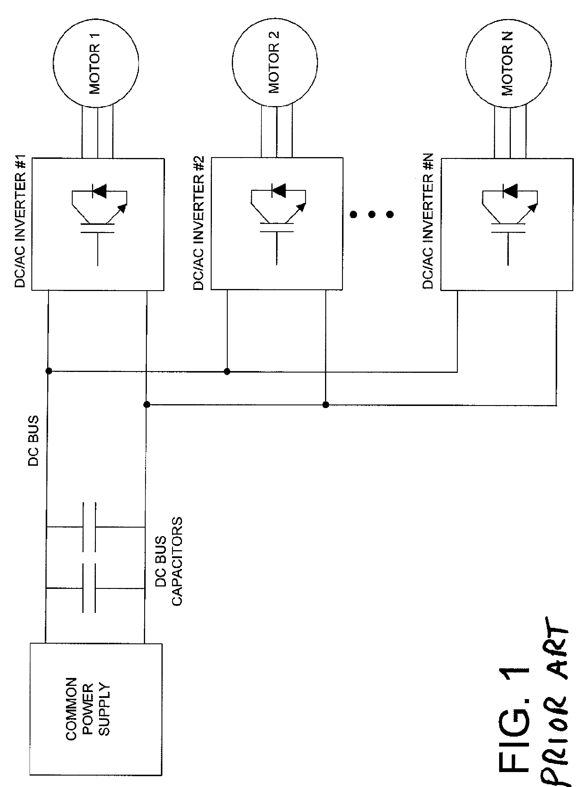 System and method for regenerative energy control when multiple motors share a common power supply