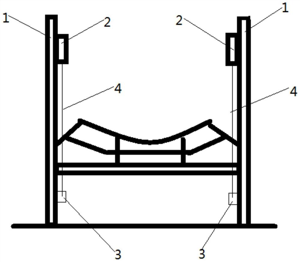 W-shaped bidirectional pull rope switch device for coal conveyer belt