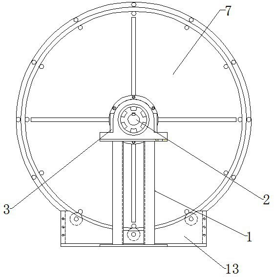 A large scroll spring energy storage device