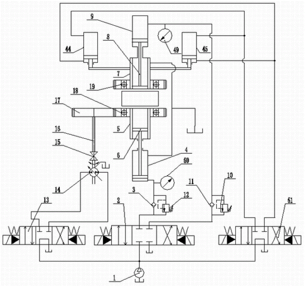 Efficient constant pressure difference intermittent rotating extrusion abrasive flow polishing device