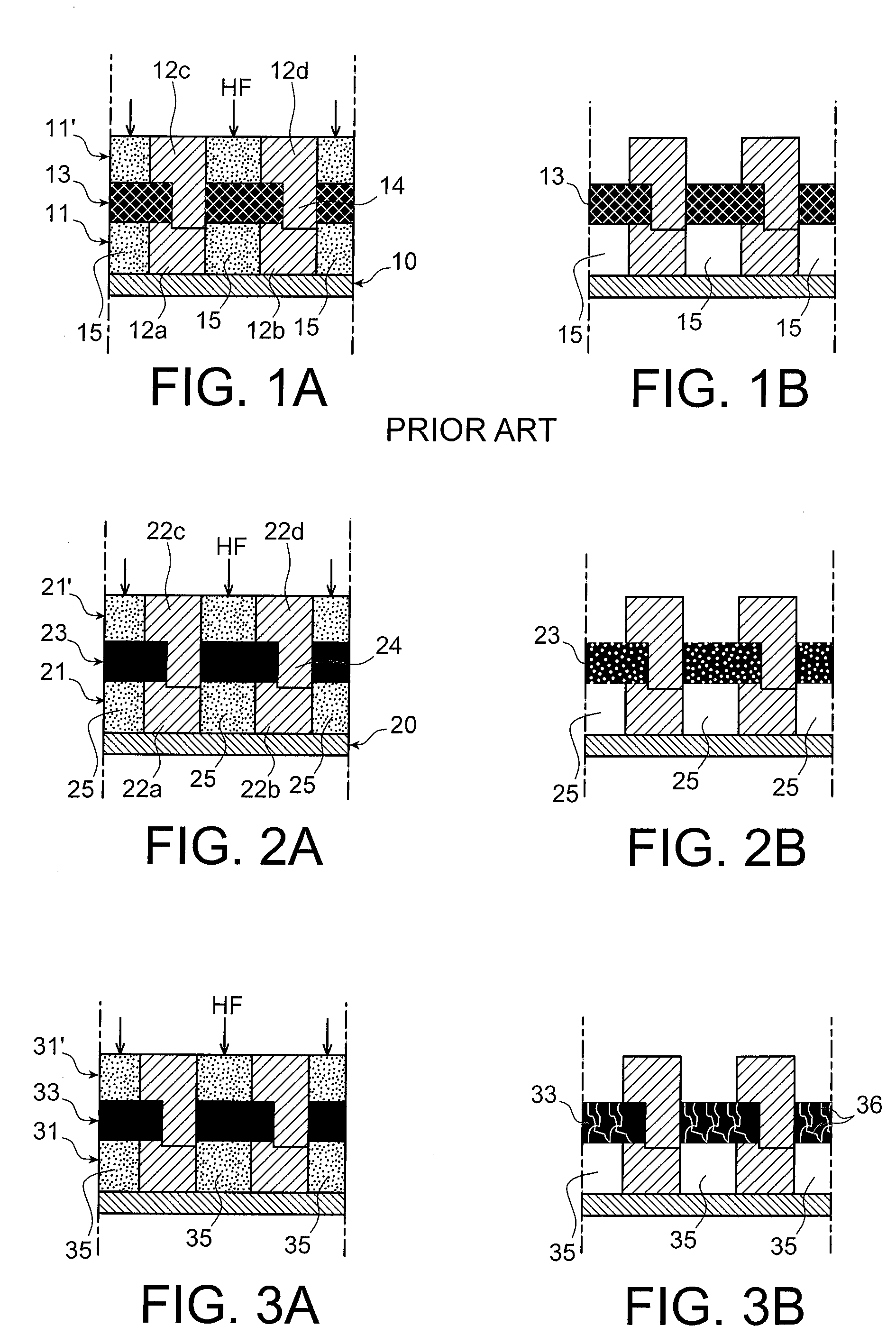 Process for producing air gaps in microstructures