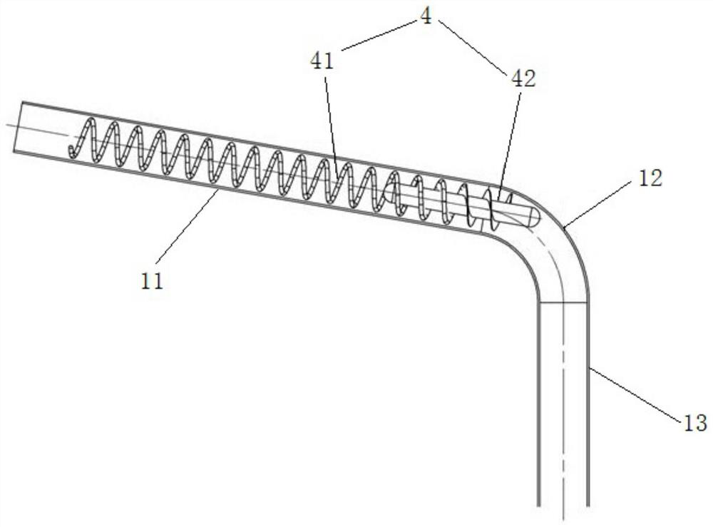 Dirty oil pipe with internal anti-deposition decontamination structure