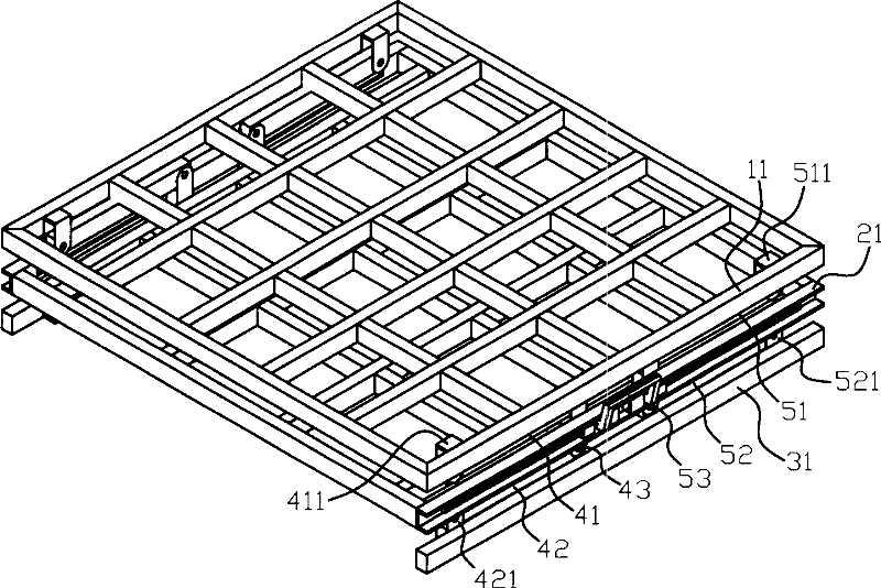 Containerized goods loading and transporting shelves