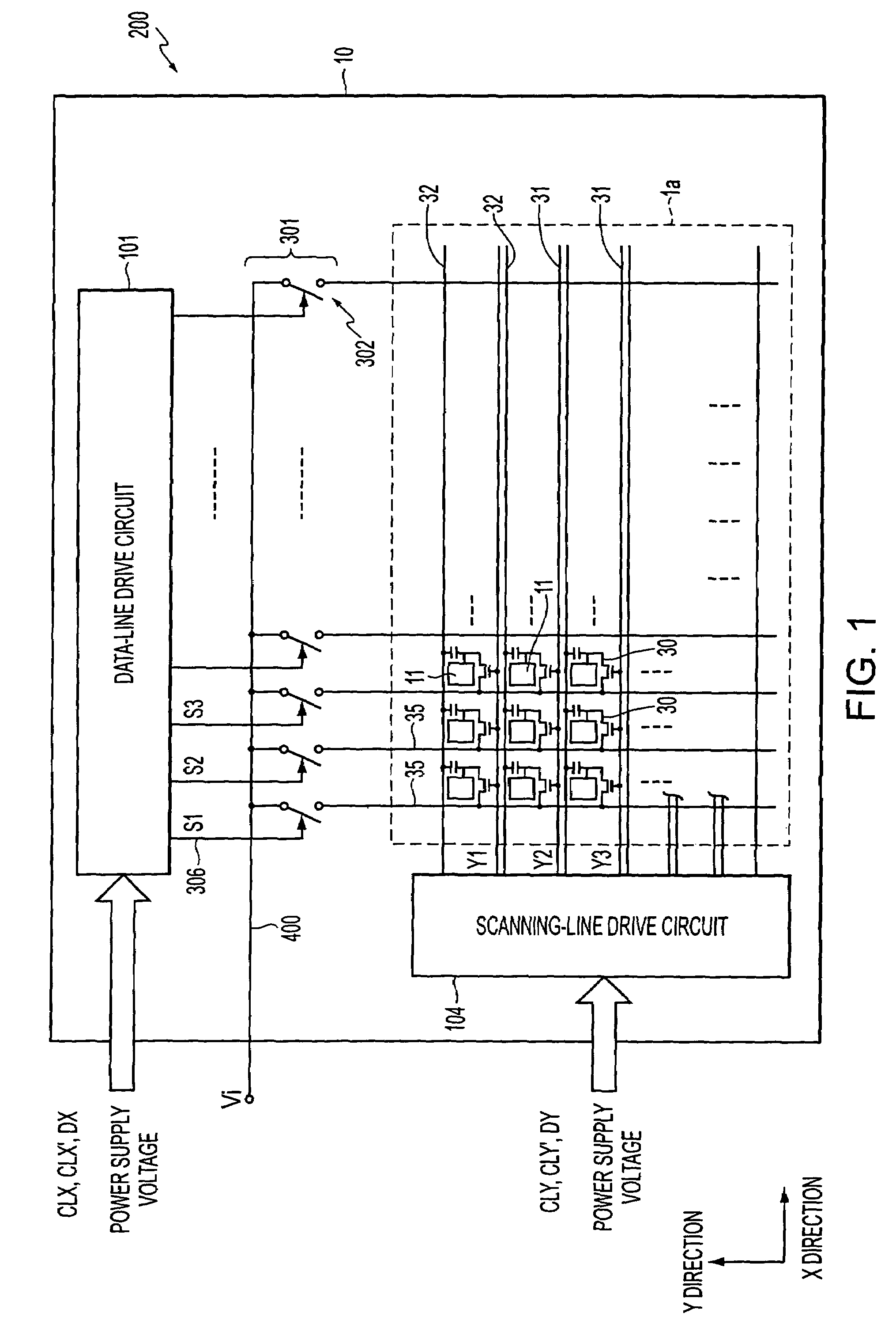 Driving circuit system for use in electro-optical device and electro-optical device