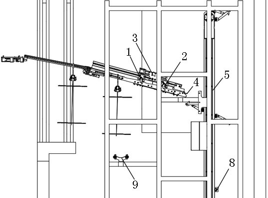 Cross-floor downward transportation system of carrier and control method thereof