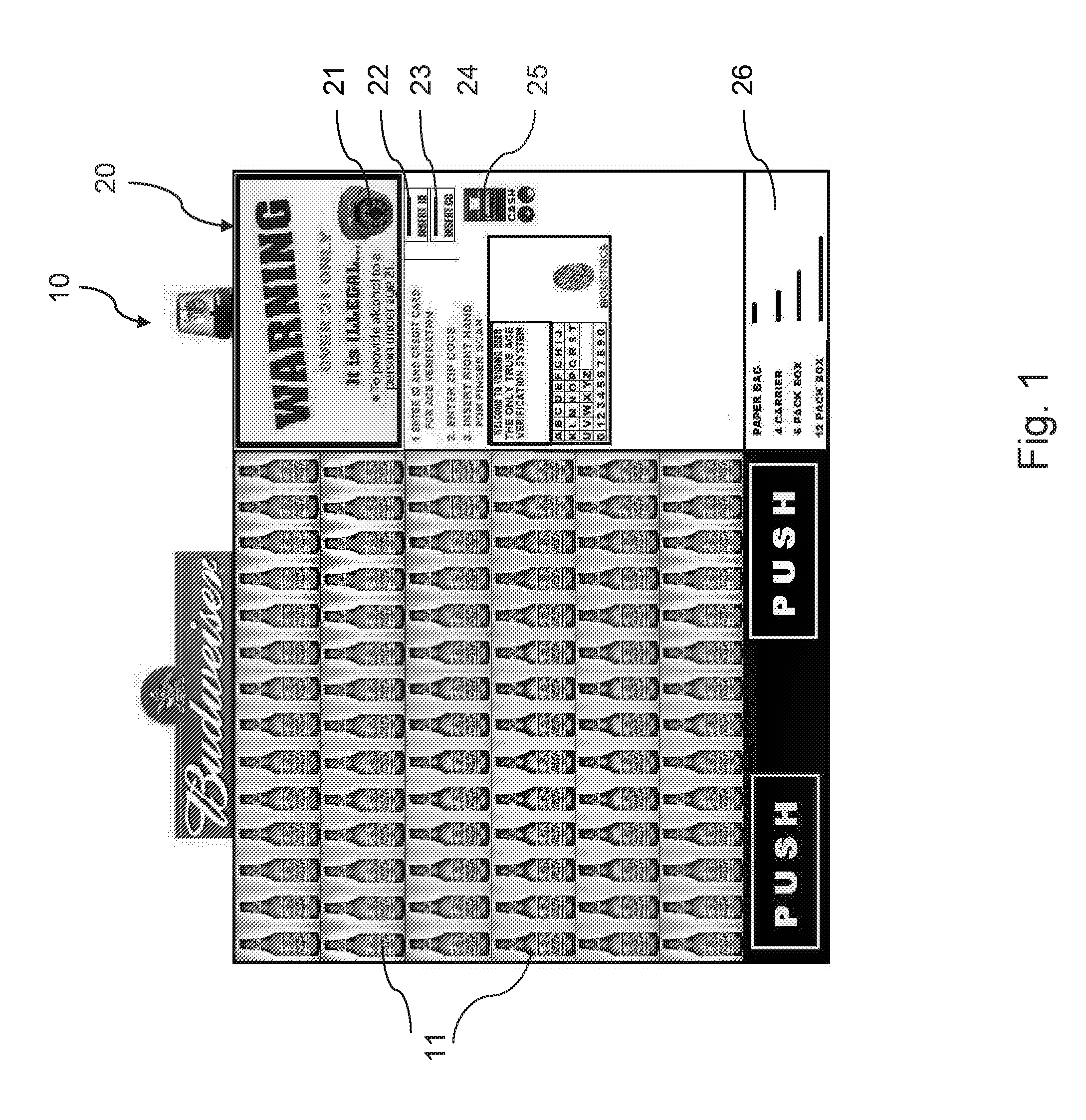 Vending machine with user id/age verification system and associated method