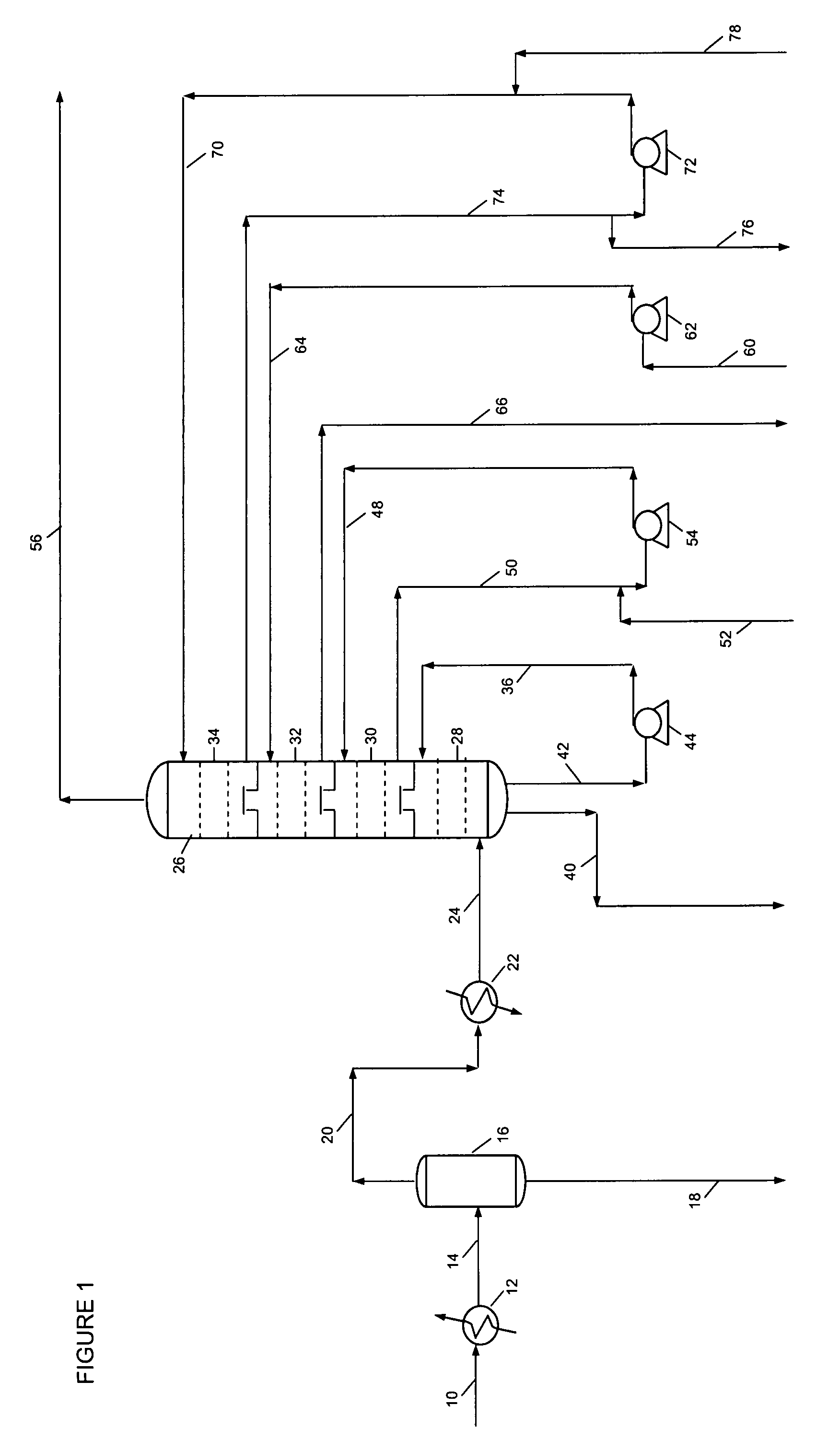 Removal of acid gases and sulfur compounds from hydrocarbon gas streams in a caustic tower