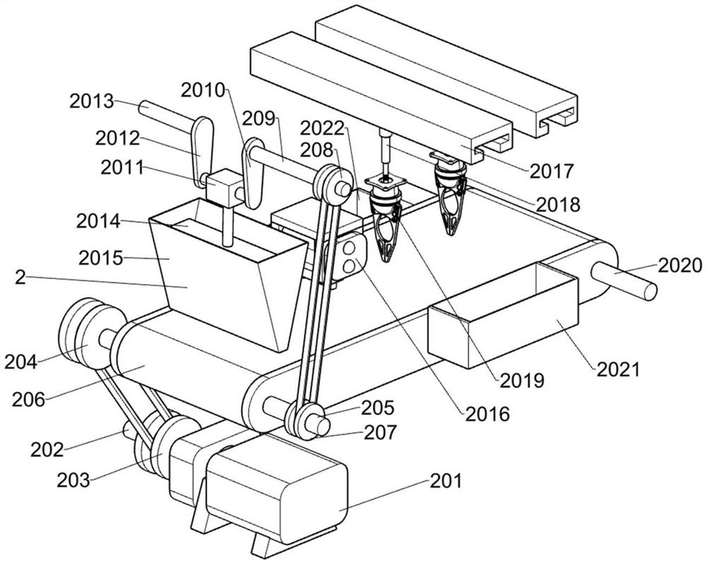 Treatment device of raw materials for dog food