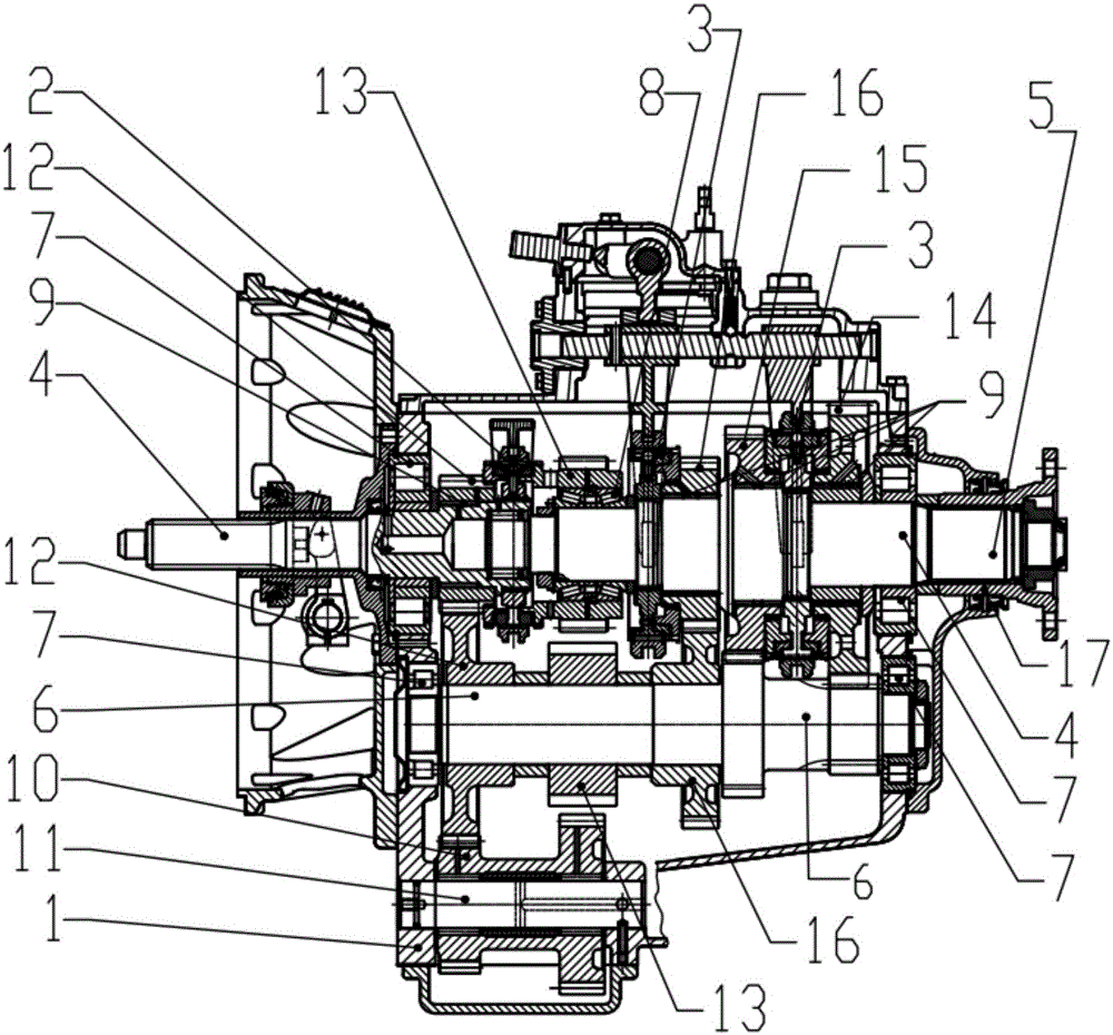 A road roller transmission