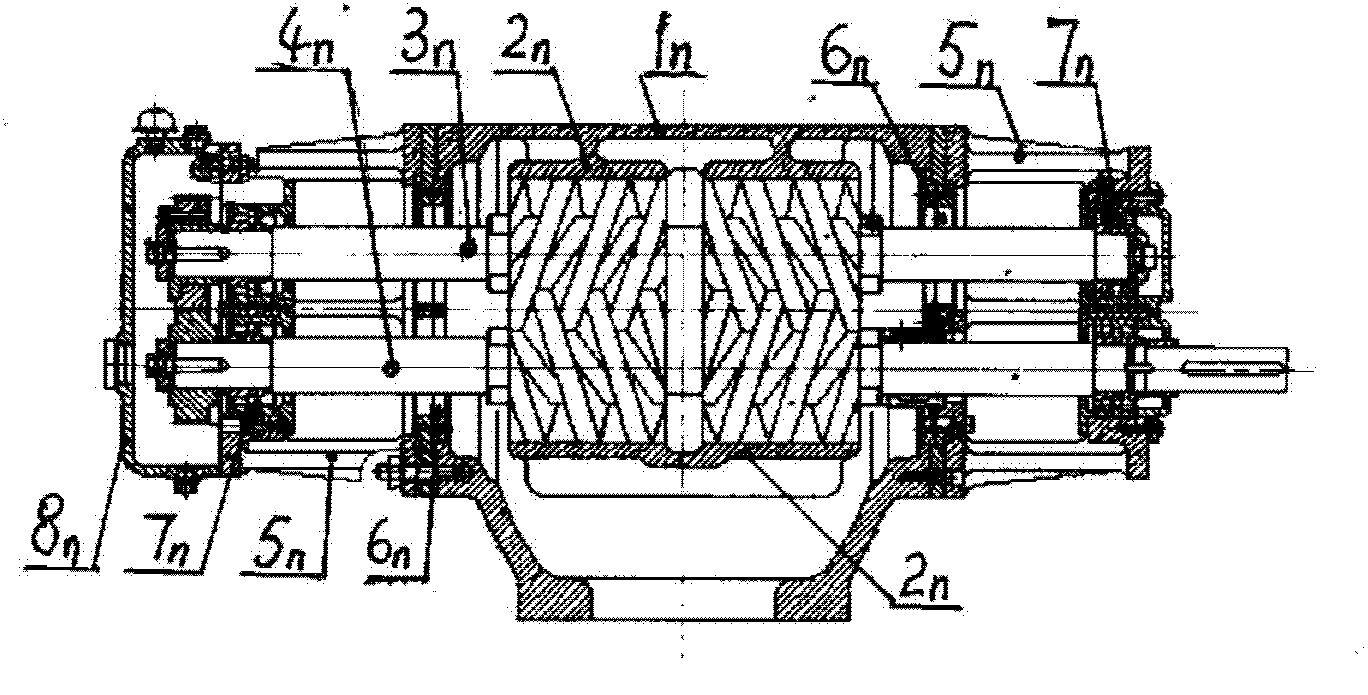 Double-screw pump without bearing