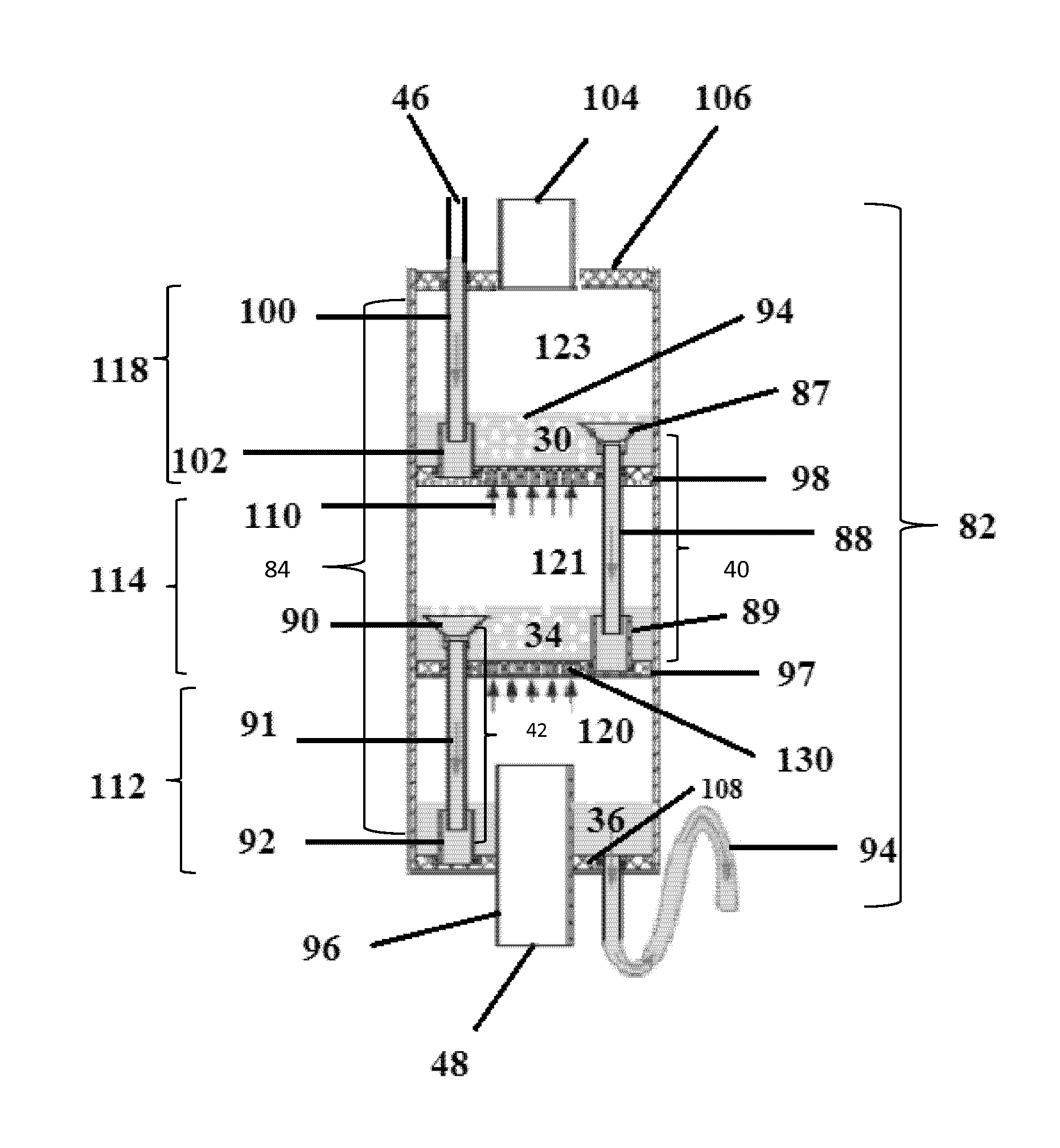 Multi-stage bubble column humidifier apparatus