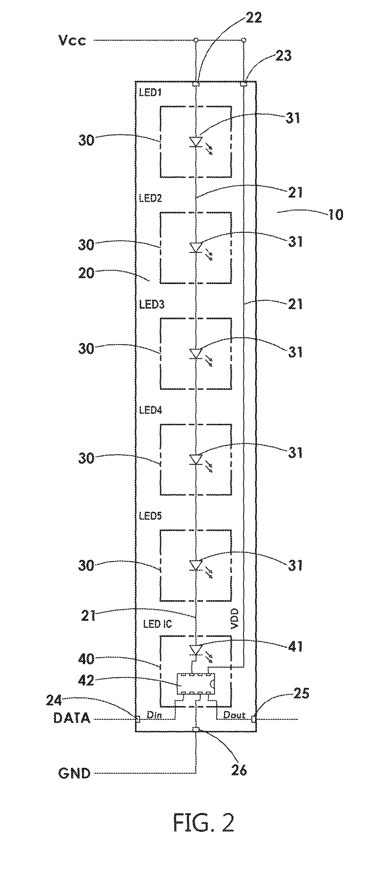 Light emitting diode light strip unit structure