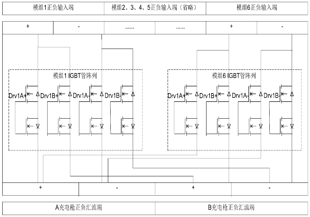 Power distribution support module used in direct-current charging pile