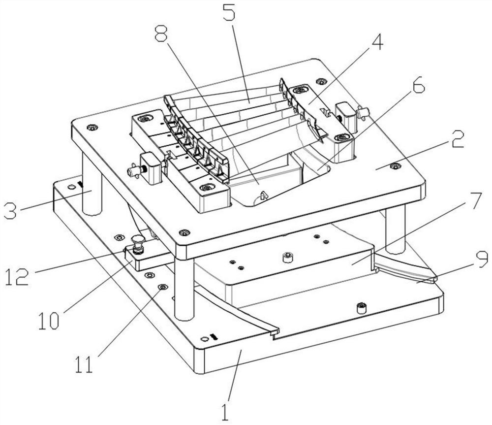 Multi-connected long blade precision casting wax mold combination correction tool