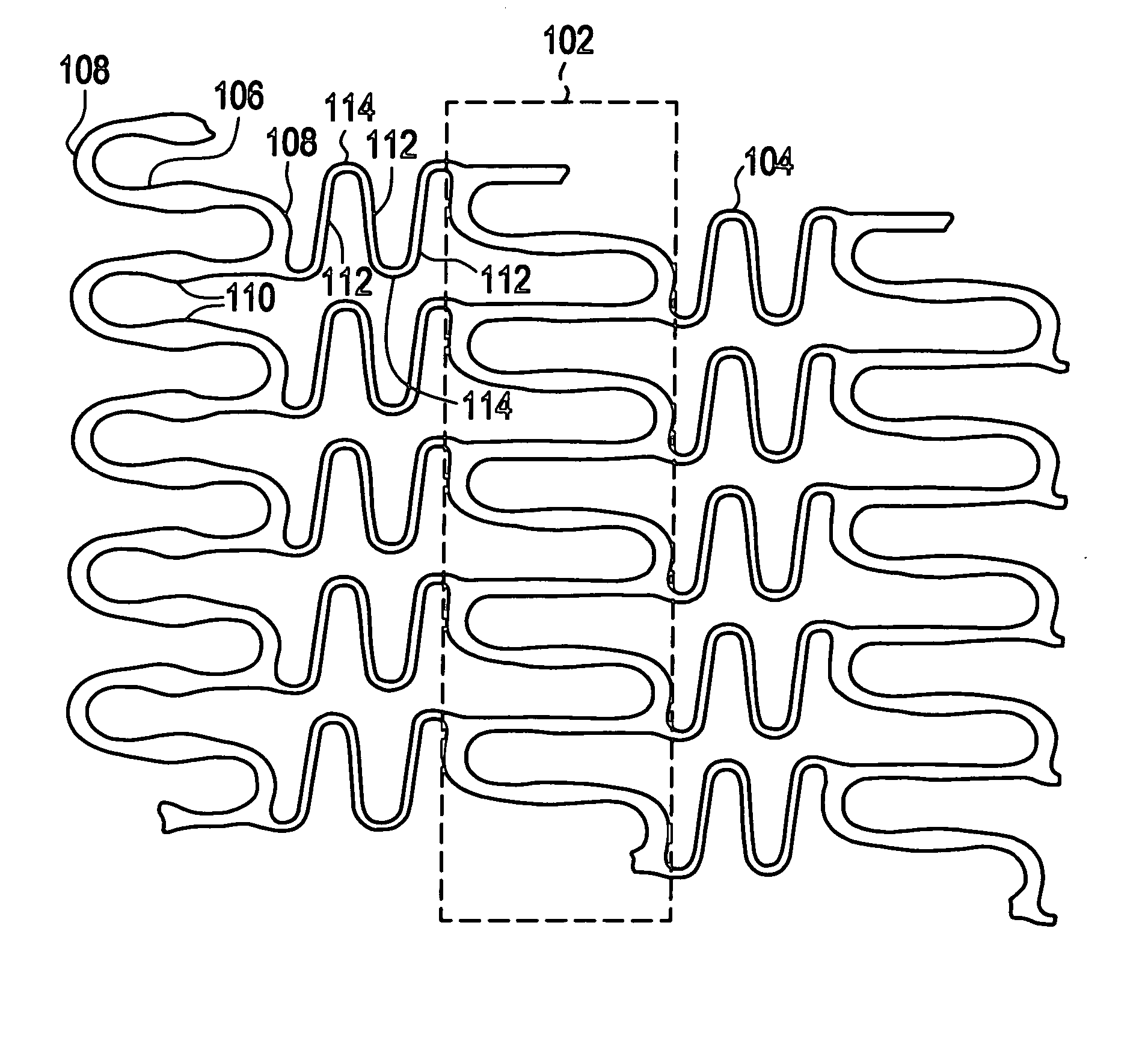 Polymeric stent having modified molecular structures in the flexible connections