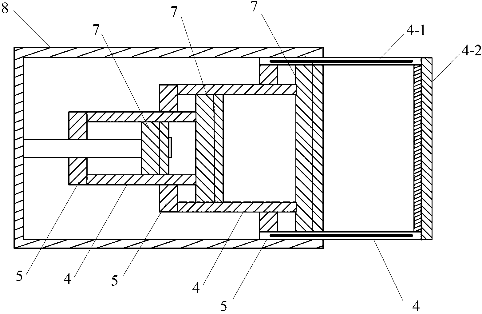 Working method of buffer suitable for attracting sliding block in impact process