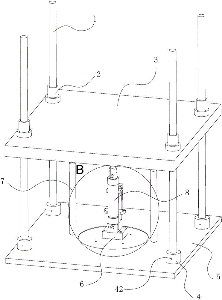 Test bed of miniature lifting hydraulic cylinder