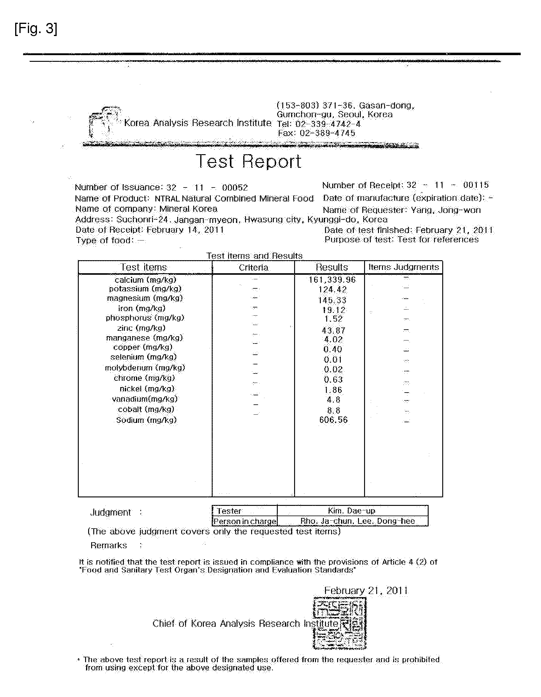 Mineral composition, and preparation method thereof