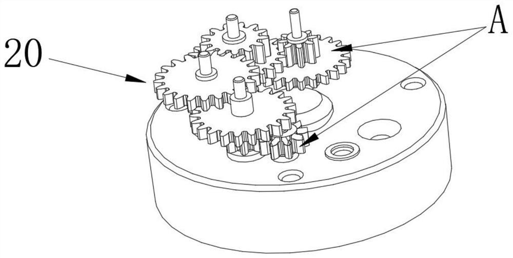 Gear set meshing detection transmission device for intelligent production of electromechanical valve of gas meter