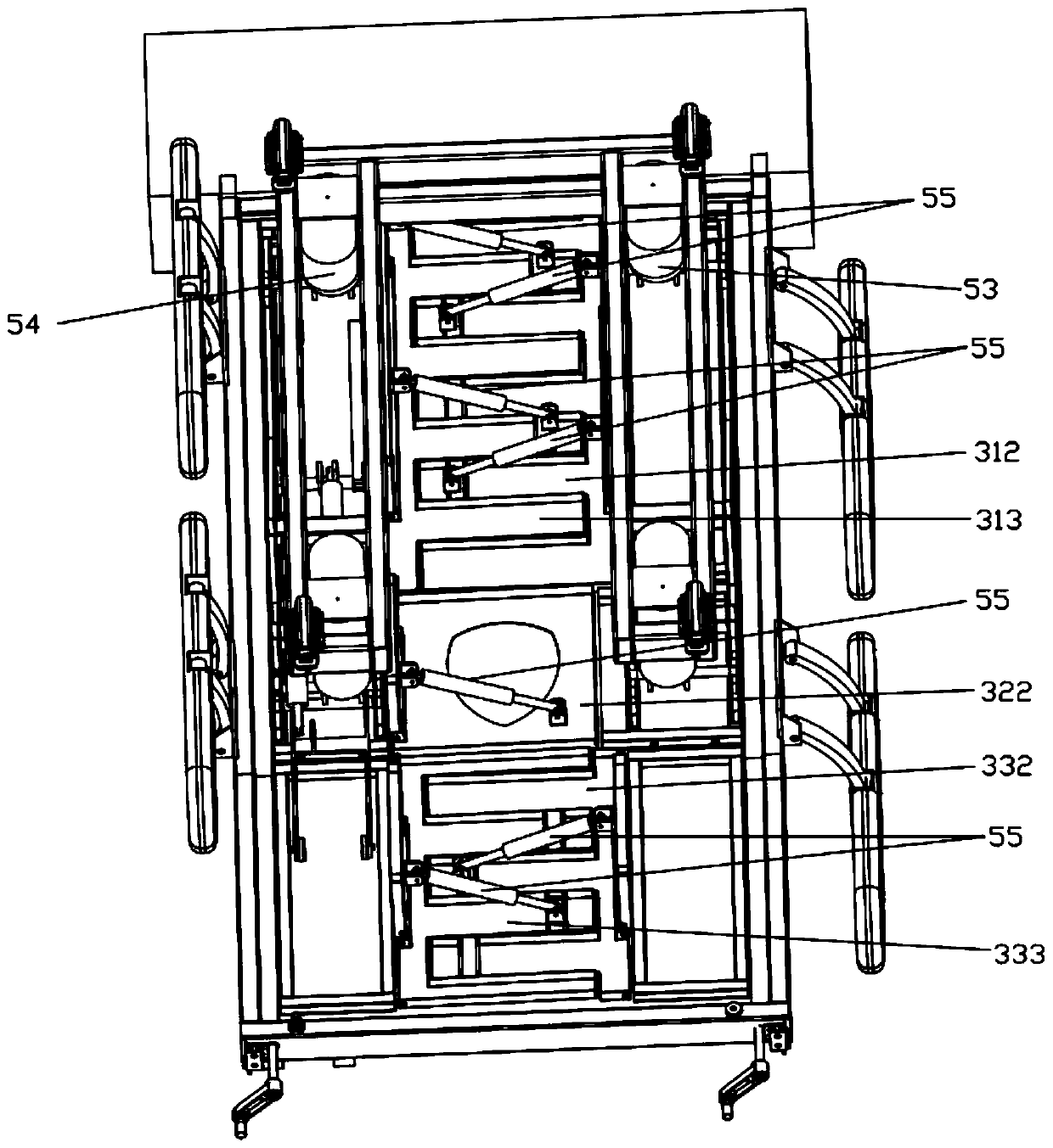 Comb tooth type nursing bed with bathing function