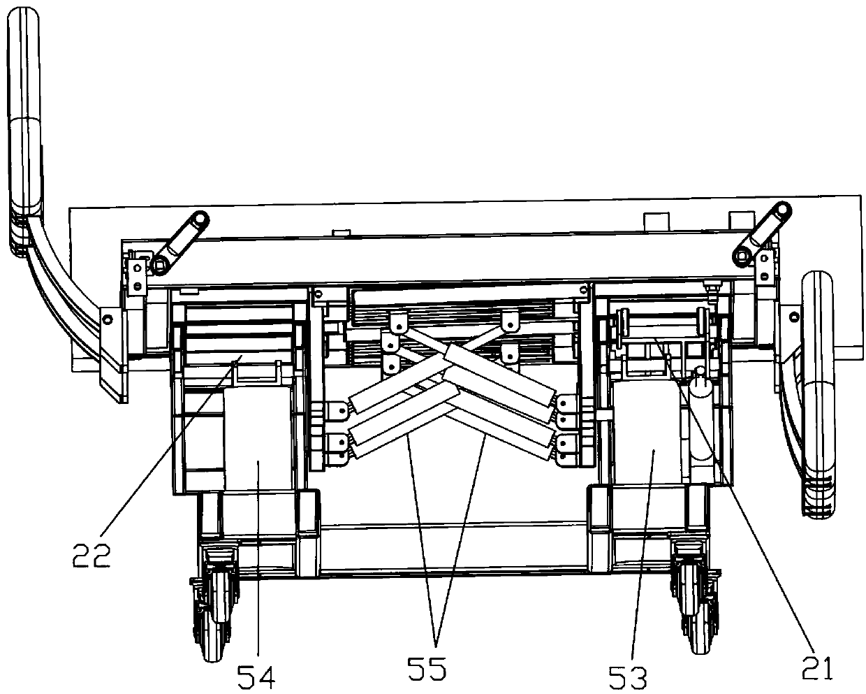 Comb tooth type nursing bed with bathing function