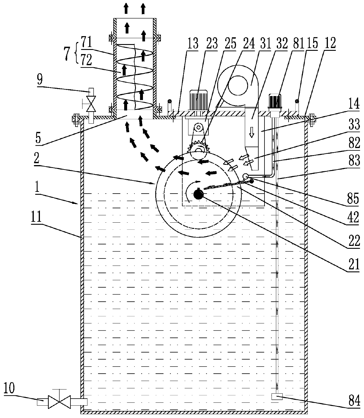 Liquid water-soluble fertilizer dry evaporation concentration system