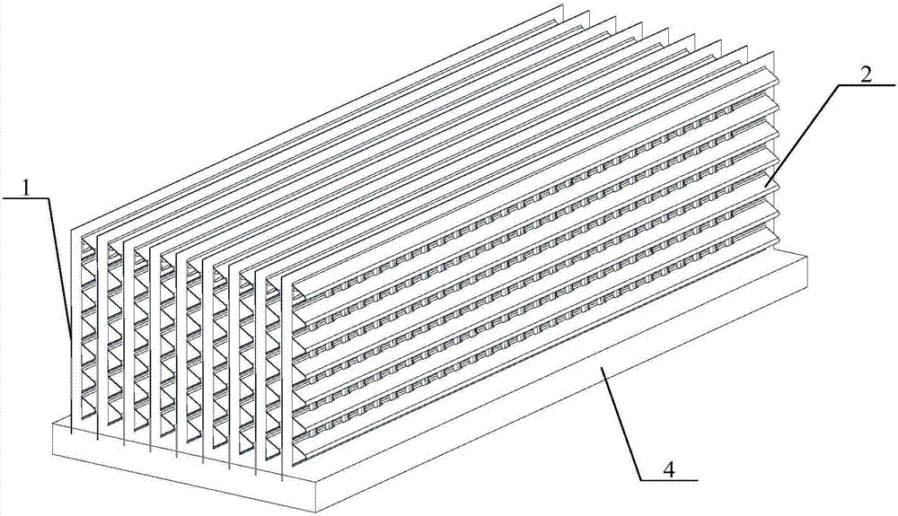 Heat superconductive panel fin radiator with fins on surface thereof