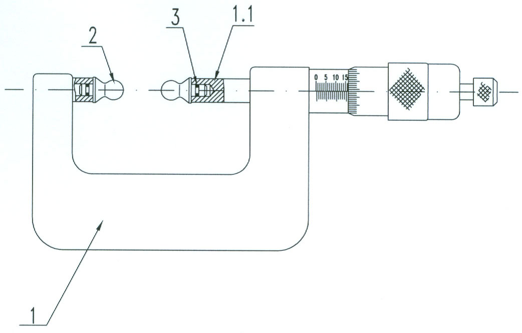 Micrometer for measuring over-ball distance between external gear and external spline