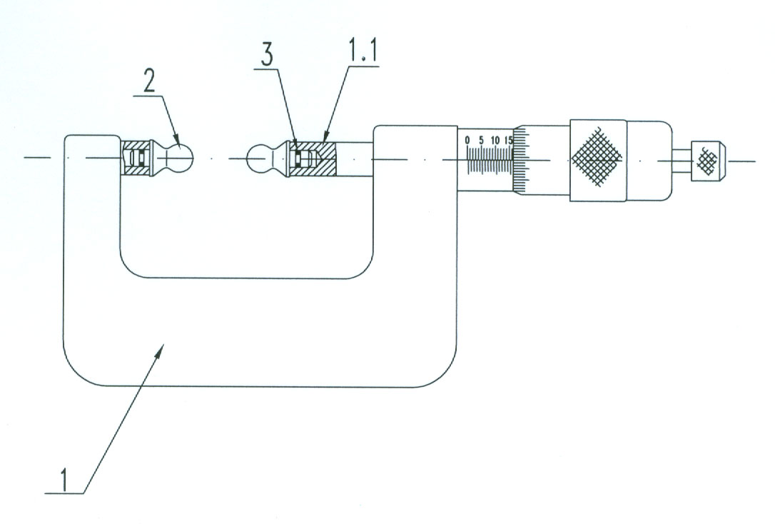 Micrometer for measuring over-ball distance between external gear and external spline