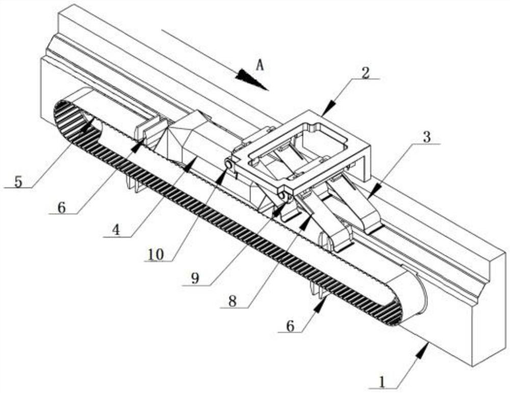 Sealed packaging container conveyor elastic positioning device