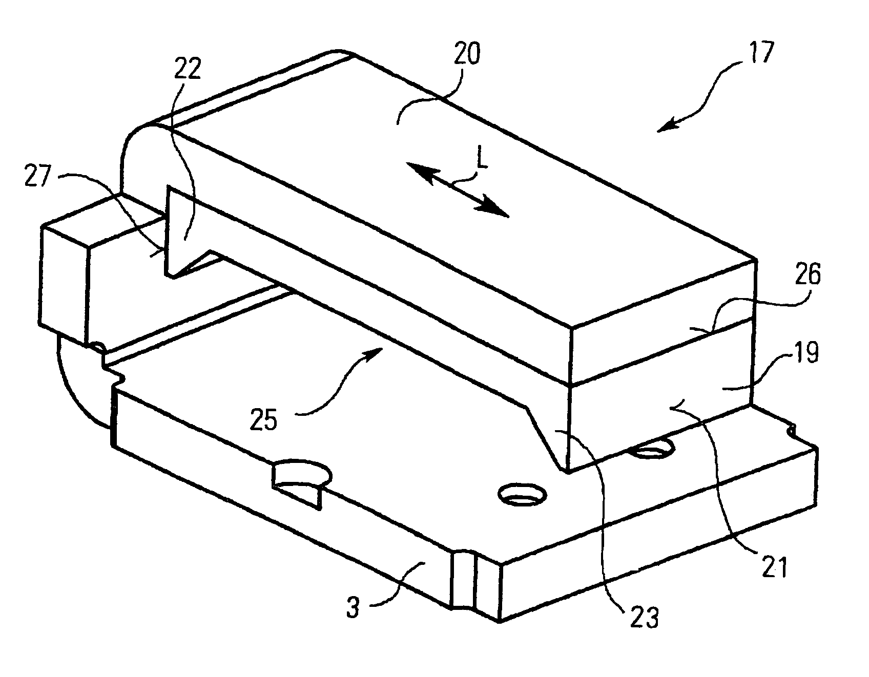 Relay with a core having an enlarged cross-section