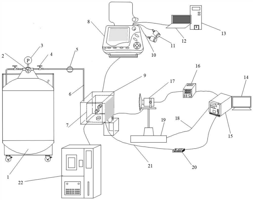 Experimental device for observing cold shock cracking coal body in whole process