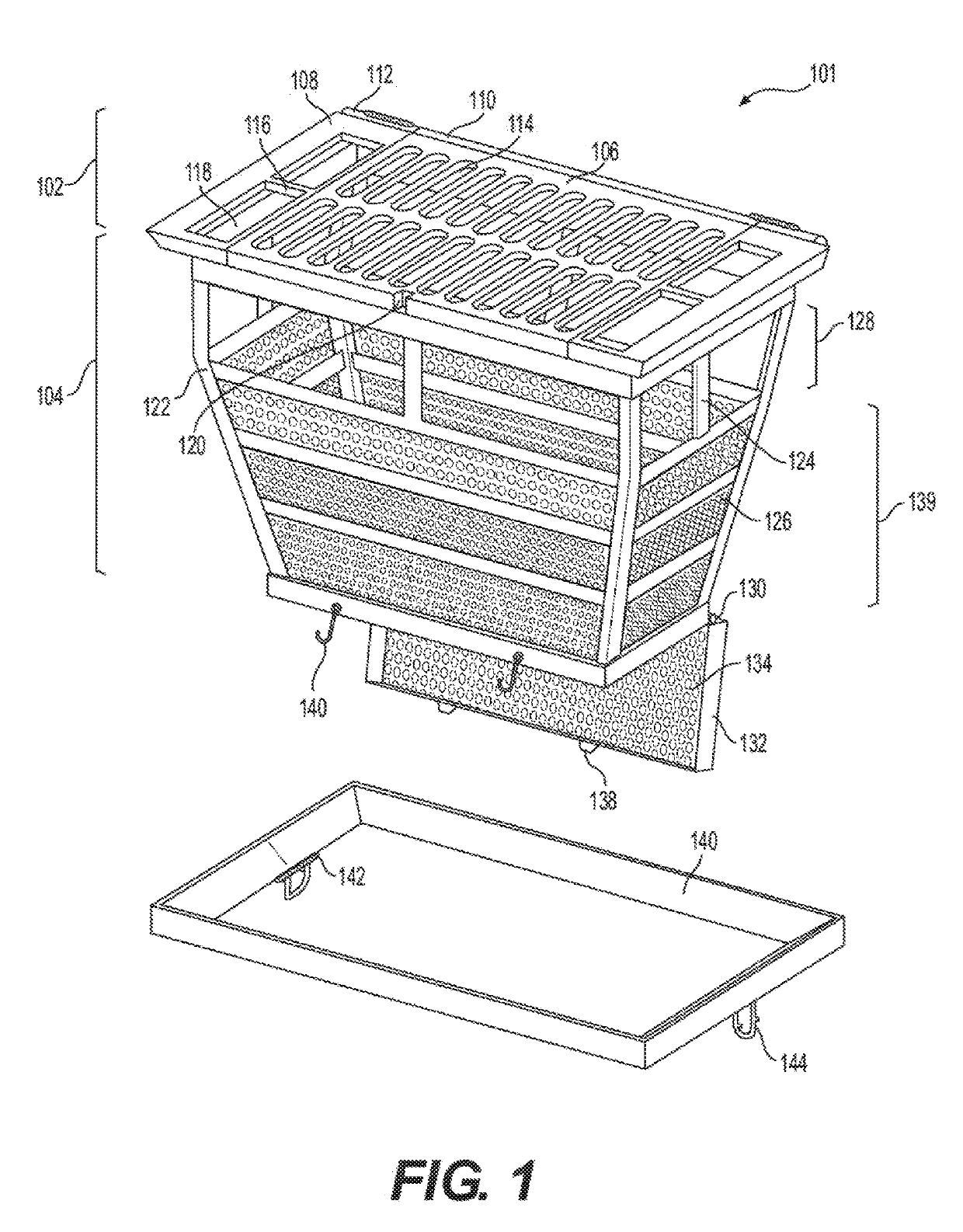 Removable catch basin filter insert and lifting apparatus