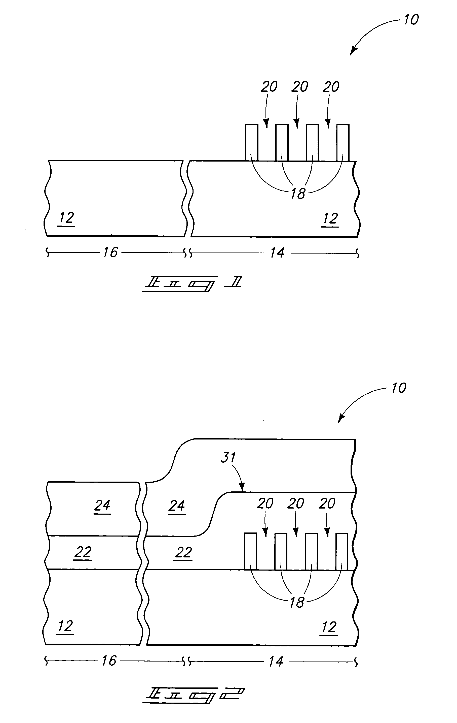 Methods of forming planarized surfaces over semiconductor substrates