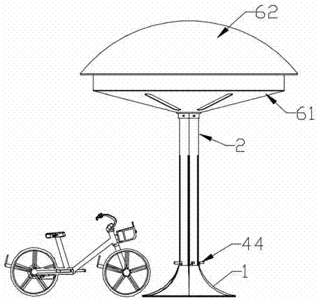 Base of fixed stopping device for shared bike