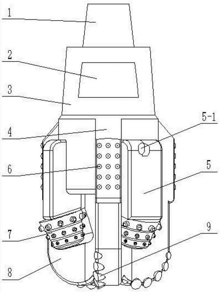 Self-washing-free double-cone PDC cone composite drill bit