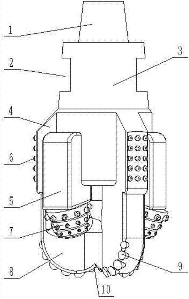 Self-washing-free double-cone PDC cone composite drill bit